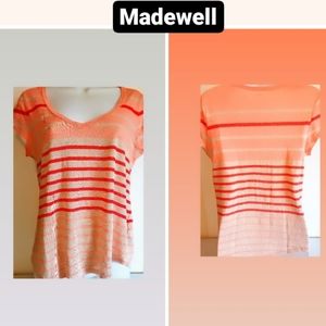 Madewell medium striped orange short sleeve top